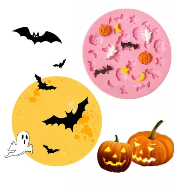 Halloween Bat Silicone Icing Fondant Mould Baking Cake Topping Sugar craft Kids