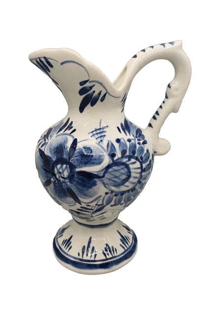 ANCIEN PICHET EN Faïence de HB QUIMPER décor Noir Jeune Bleu Perlé EUR