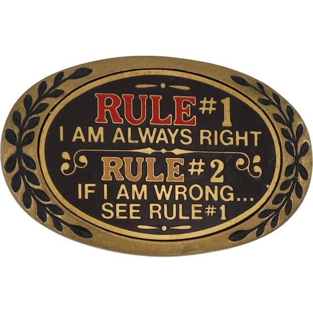 Ottone Mamma Rules Self-Righteous Narcissist Egotistical Gag Regalo Vtg Cintura