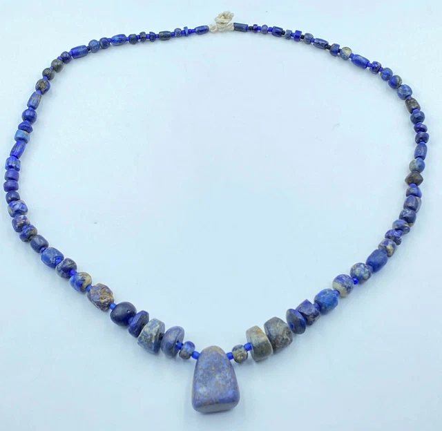 OLD Lapis Beads Necklace Ancient Roman Greek Afghani Jewelry Antiquities