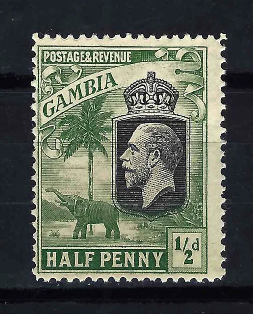 Gambia Sc 102 / SG 122 Stamp - KGV King George V & African Elephant 1922