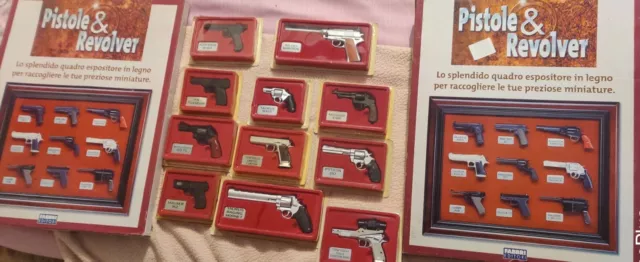 Lotto N 11 Collezione Di Pistole & Revolver Ed. Fabbri + 2 bacheche