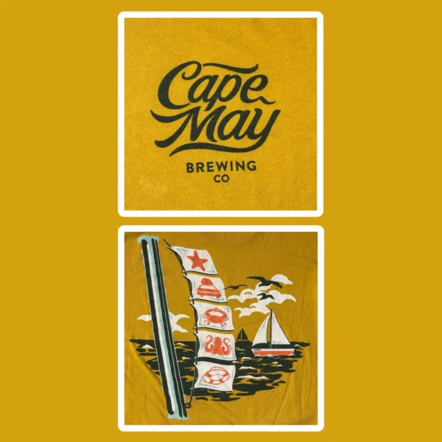 Cape May Brewing Co. T-shirt Size MD, Beer Brewery Mustard Yellow Jersey Shore