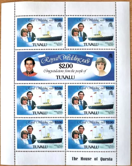 TUVALU 1981 Royal Wedding MNH $2.00 Sheet as Per Photos. Low Start