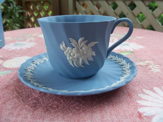 Wedgwood Jasper Fluted Teacup and Saucer Set