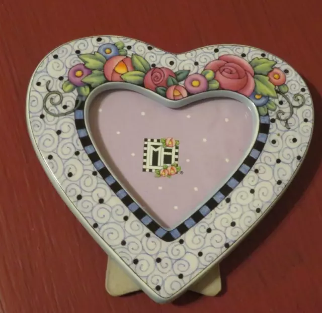 1998  Vtg  Michel & Co Heart Shaped Picture Frame  4 x 4 3/8"
