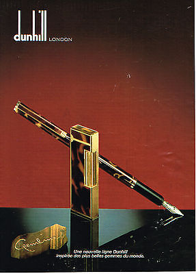 PUBLICITE  1975   DUNHILL   le nouveau briquet DRESS  stylo bille 