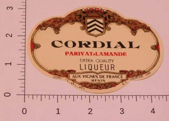 Vintage Cordial Parivat Lamande Liquor label European