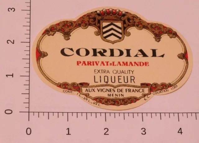 Vintage Cordial Parivat Lamande Liquor label European