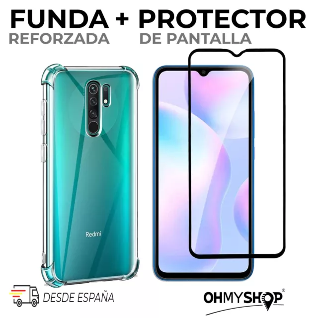 Funda Xiaomi Redmi 9 Carcasa Silicona Antigolpes Esquinas Reforzadas + Protector