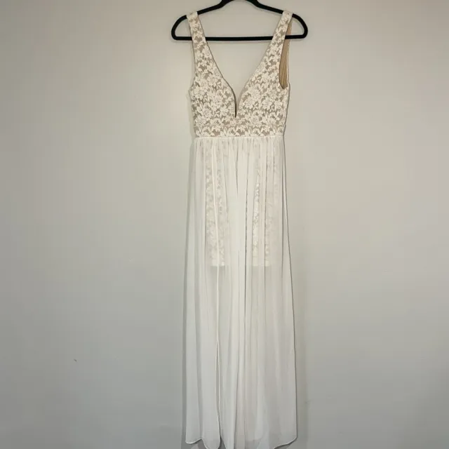 Womens Ark & co Maxi White Cream Mullet Dress ( Size MED) Fast Free Shipping