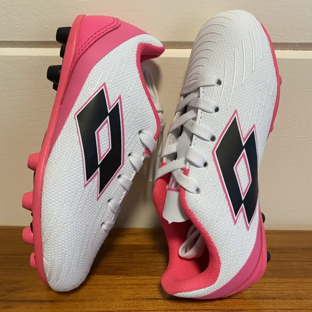 Lotto Girls 11W Cleats Athletic Shoes Soccer Pink White Kids Youth Toddler