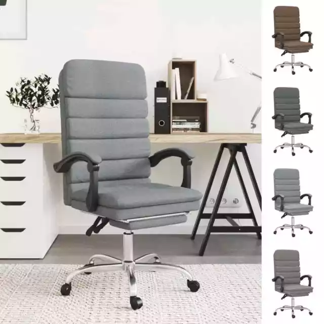 Silla de Oficina Reclinable con Masaje Sillón de Ordenador Asiento Tela vidaXL