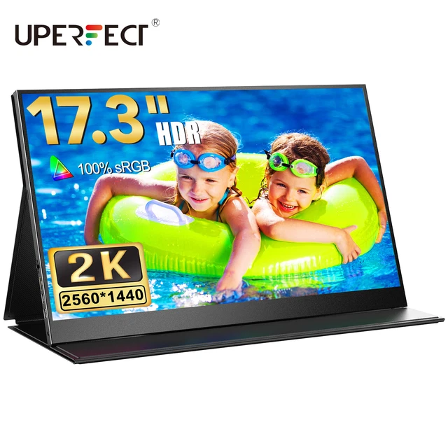 Portable USB C Monitor, 17,3" Zoll Portable Monitor IPS Screen 2560 x 1440 HDMI