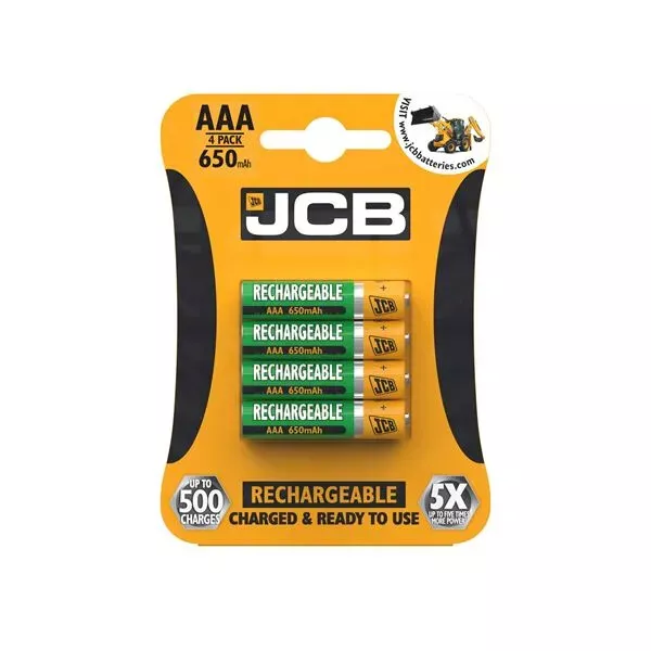 4 x Rechargeable JCB NiMH 650mAh AAA Cordless Phone Battery  BT Advanced Phone