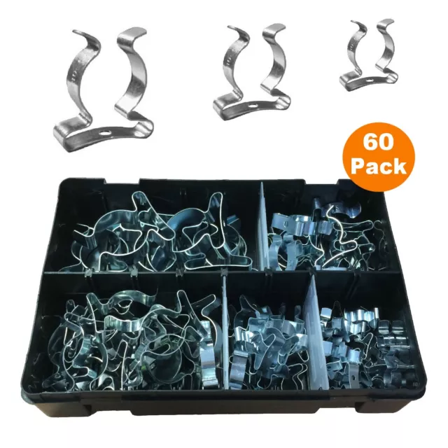 60 x Assorted  Tool  Spring Terry Clips  Heavy Duty Storage  / Shed Garage