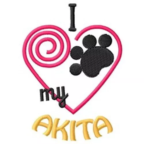 I Heart My Akita Ladies T-Shirt 1427-2 Size S - XXL