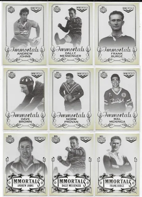 2018 Nrl Glory Immortals SKETCH & PHOTO Full Set (12 Cards) Free Postage