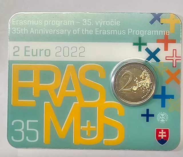 2 Euro Coincard Slowakei 2022 „Erasmus"