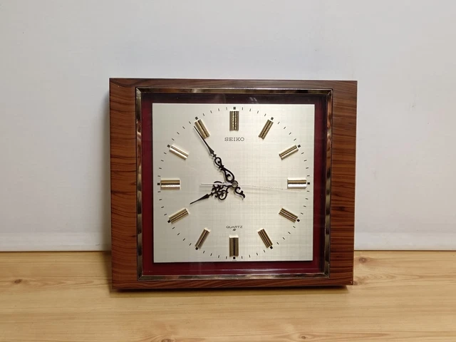 SEIKO quartz square wall clock 80s Xl Seiko Golden SEIKO quartz square wall clock 80s Xl Seiko Golden