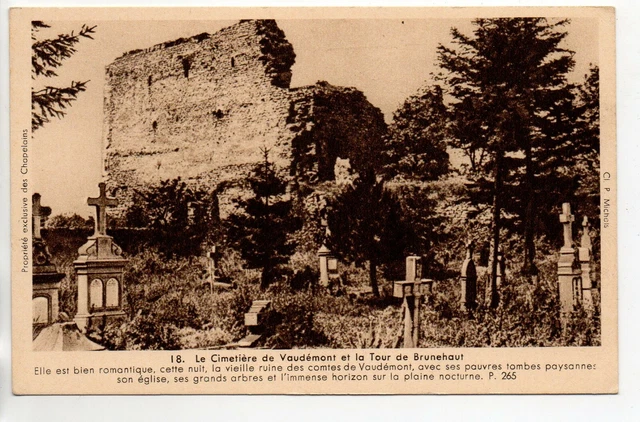 VAUDEMONT - Meurthe et Moselle - CPA 54 - vue sur le cimetiere et la tour