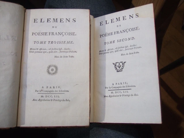 Lot livres anciens,1752, 2  Volumes