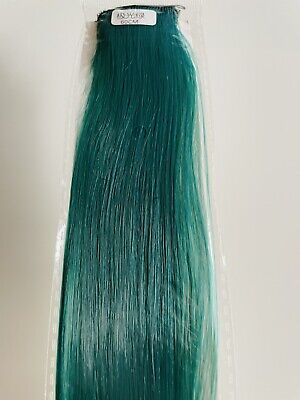 Hair Extensions Natural Human Multi Color Clip In Crystal Green 60cm
