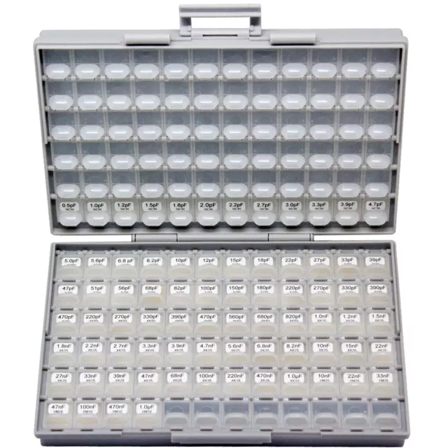 Aidetek Smt SMD 0402 Condensatore Kit Assortito Riempito Box-All 76 Valori 50pcs