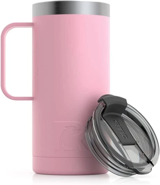 16 Oz Coffee Travel Mug with Lid and Handle, Stainless Steel Vacuum-Insulated Mu