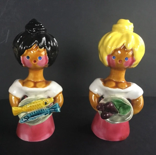Set Salière, Poivrière Et Moutardier Vallauris Signé A. Ferlay - Céramique Moines - Vintage