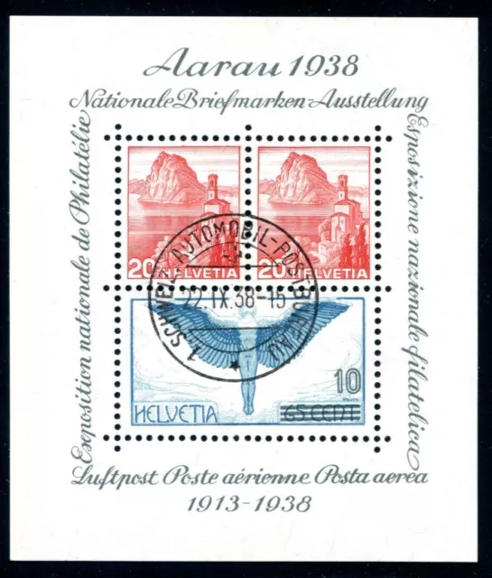 SCHWEIZ 1938 BLOCK4 gestempelt AARAU TAGESSTEMPEL (F5295