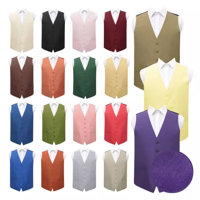 Mens Waistcoat Plain Shantung Casual Formal Wedding Tuxedo Vest by DQT