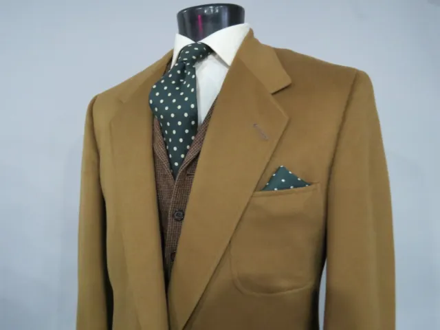 J&R POLLACK Hand tailored Vicuna brown Full canvas pure cashmere sport coat 44 L