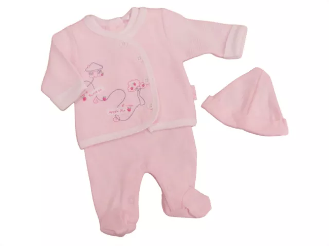 BNWT Piccolo Prematuro Preemie Baby Ragazze 3 Pezzi Salopette Giacca Cappello