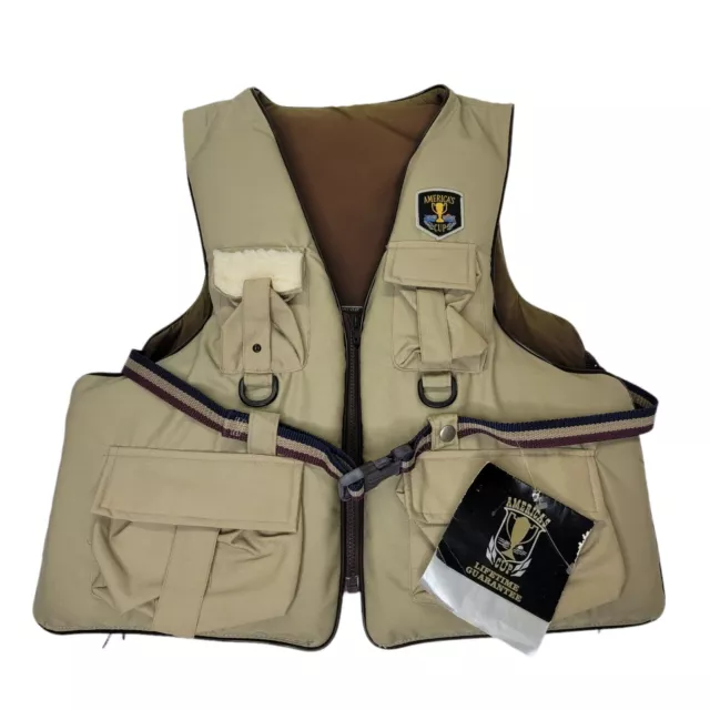 America's Cup Fishing Vest Life Jacket Adult Sz L/XL  Model 900 W/ Lure Holder