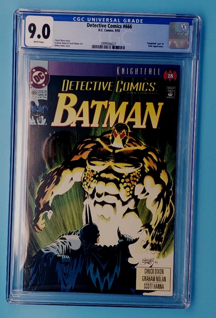 🦇Detective Comics #666 Cgc 9.0🦇Batman Vs Bane🦇Dc Comics Perfect For You!🦇