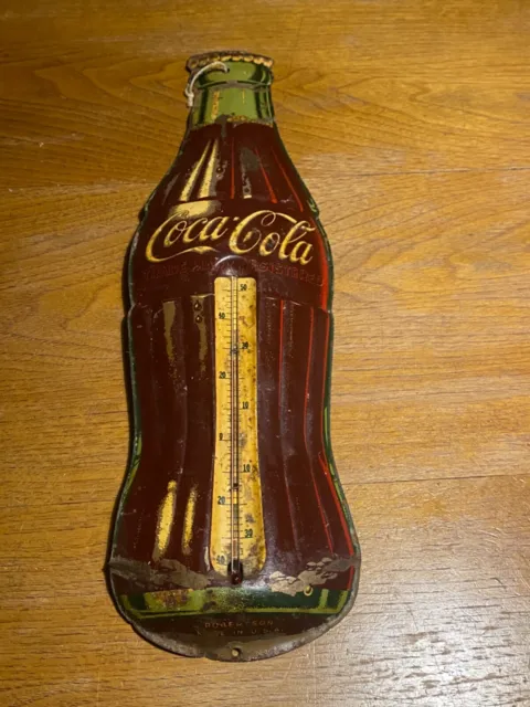 Coca Cola Termometro pubblicitario  a forma di Bottiglia made in Usa anni’40