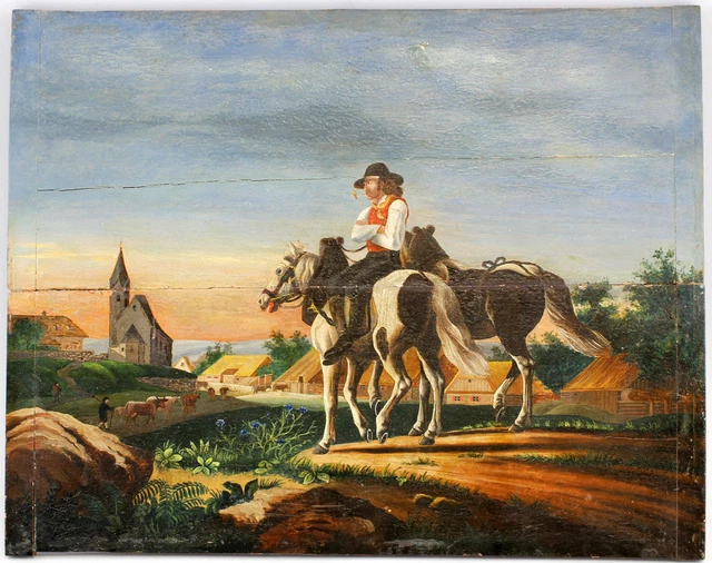 8860077 Pintura Al Óleo Reitender antes de Aldea Um 1820