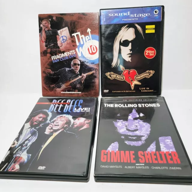 Rock Music Concert DVD Lot Rolling Stones, The Who, Tom Petty, Bee Gees