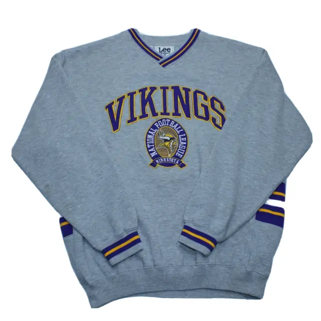 Felpa Vintage Lee Sport Minnesota Vikings NFL USA Maglione Ricamato Grande
