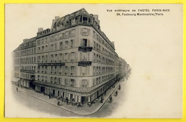 cpa 75 - PARIS 38 Faubourg Montmartre Gd HÔTEL RESTAURANT PARIS-NICE Reunis
