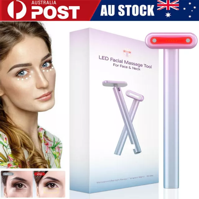 4 In 1 Facial Wand LED Red Light Therapy Massage Tool For Skin Care & Anti-Aging