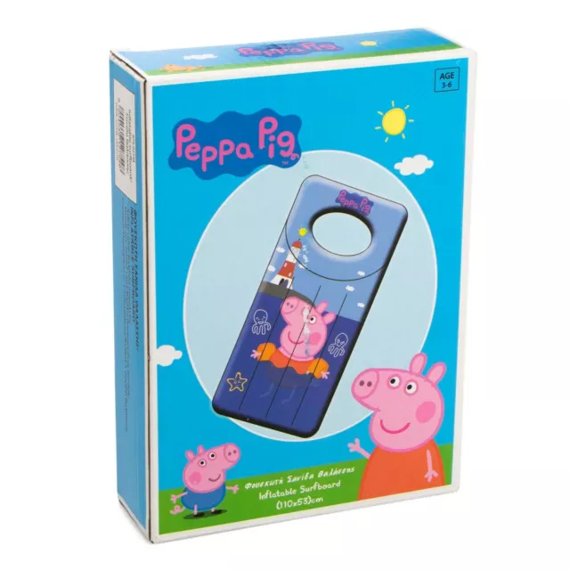 Official Peppa Pig Inflatable Surfboard Swimming Age 3 + Fun Outdoor Activities