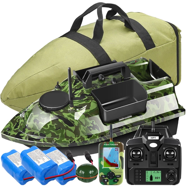 Queeucaer GPS Köderboot 600m - Mit Fischfinder Und 5200 MAh Akku Für Karpfenangeln