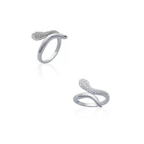 Bague SERPENT SNAKE Sertie Zirconium ARGENT Neuve Taille 64