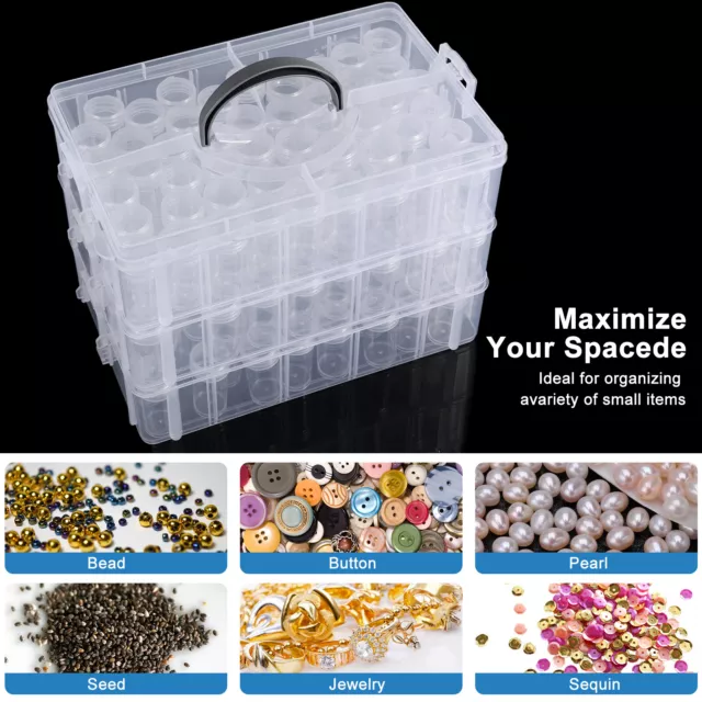 3 Tier Diamond Painting Storage Containers Plastic Storage Box with Diamond
