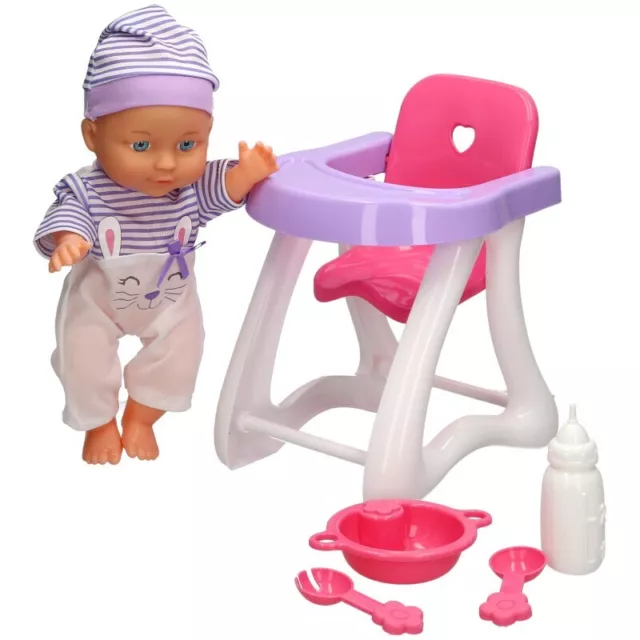 Matilda's High Chair and Feeding Set 30cm Doll In High Chair Toy