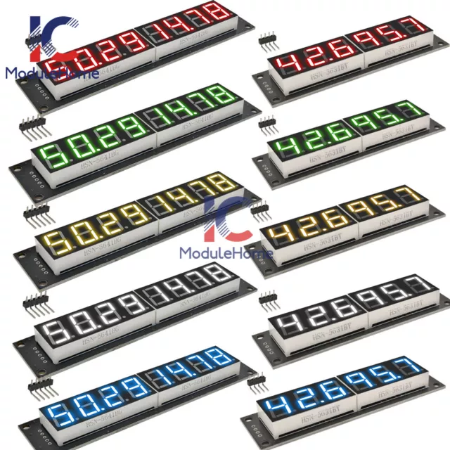 0.36/0.56 Inch 6/8 Digit 7-Segment TM1637 74HC595 LED Displays Module 5 Colors