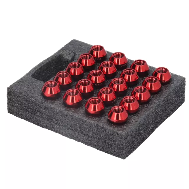 Red 20Pcs M12x1.5 Wheel Lug Nuts With Wrench Socket High Hardeness Replacement