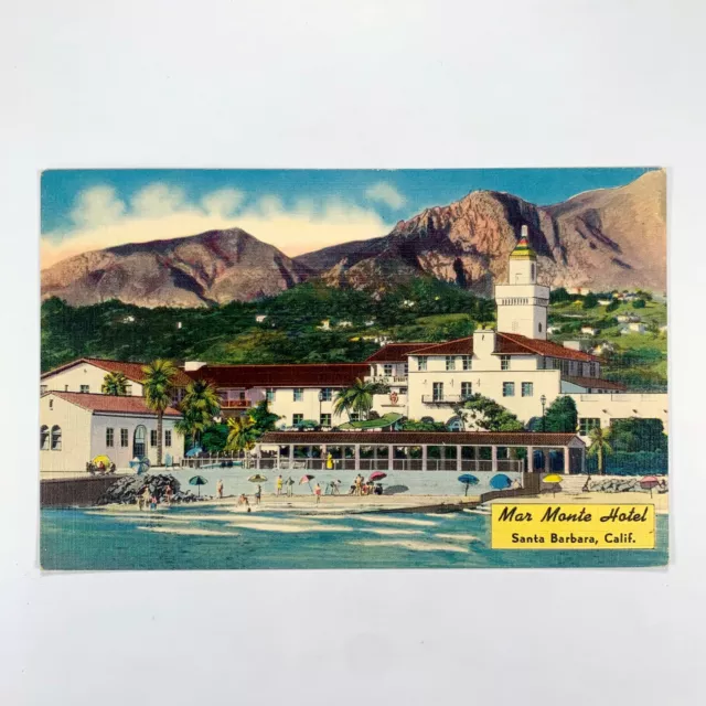 Postcard California Santa Barbara CA Mar Monte Hotel 1940s Unposted Linen